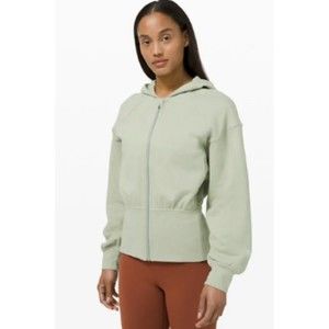 Lululemon Hugged Waist Cotton Hoodie Green Fern-Size 6